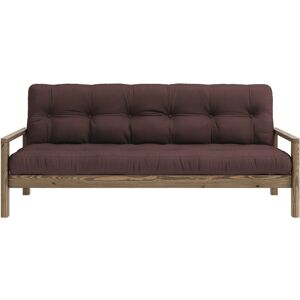 Schlafsofa KARUP DESIGN "KNOB", braun, B:205cm H:79cm T:95cm, Matratzenmaterialzusammensetzung: Futonmatratze mit Knopfheftung, Höhe 14 cm, aus recyceleten Mischfasern mit einem Kern aus 4 cm Schaumstoff. Matratzenfüllung: Baumwoll-Mix-Füllung 90-95% Baum