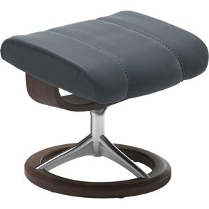 Fußhocker STRESSLESS "Consul", blau (atlantic blau batick), B:54cm H:41cm T:39cm, Leder BATICK: BATICK ist ein leicht korrigiertes, durchgefärbtes und genarbtes Möbelleder, bei dem die meisten Unebenheiten und Spuren in der Regel entfernt wurden., Leder P