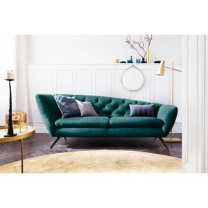 Recamiere LEONIQUE "Beatrice", grün (dunkelgrün), B:223cm H:84cm T:95cm, Samtoptik (100 Polyester), Sofas, Recamiere links oder rechts, passend zur "Beatrice"-Serie