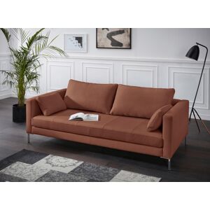 3-Sitzer ALTE GERBEREI "Marinus" Sofas Gr. B/H/T: 221 cm x 90 cm x 108 cm, Leder SADDLE, braun (cognac) 3-Sitzer Sofas mit schmalen Lehnen, inklusive Rückenkissen & Armlehnkissen