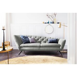 Recamiere LEONIQUE "Beatrice", silber, B:223cm H:84cm T:95cm, Samtoptik (100 Polyester), Sofas, Recamiere links oder rechts, passend zur "Beatrice"-Serie