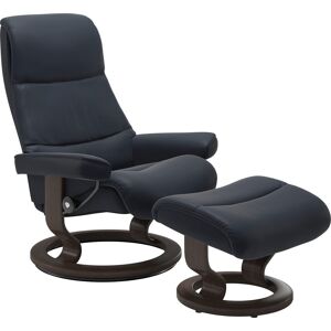 Fußhocker STRESSLESS "View", blau (shadow blau paloma), B:57cm H:40cm T:47cm, Leder BATICK: BATICK ist ein leicht korrigiertes, durchgefärbtes und genarbtes Möbelleder, bei dem die meisten Unebenheiten und Spuren in der Regel entfernt wurden., Leder PALOM