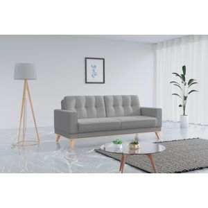 3-Sitzer SIT&MORE "Lavida" Sofas Gr. B/H/T: 215 cm x 90 cm x 97 cm, Flachgewebe, ohne Kipper und Bettkasten, grau (hellgrau) 3-Sitzer Sofas