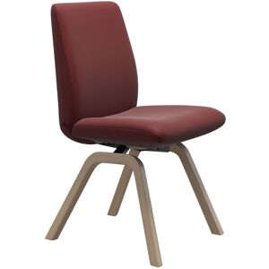 Polsterstuhl STRESSLESS "Laurel", rot (cherry paloma, eiche gekalkt), B:49cm H:92cm T:59cm, Leder PALOMA: PALOMA ist ein durchgefärbtes Semianilin-Möbelleder mit natürlicher Narbung., Stühle, Low Back, Größe L, mit schräggestellten Beinen in Eiche gekalkt
