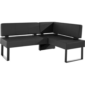 Eckbank HOME AFFAIRE "Oliver mit Metallgestell, Küchenbank", schwarz (schwarz, schwarz), B:180cm H:89cm T:140cm, Massivholz, Holzwerkstoff, Polyester, Sitzbänke, verschiedene Bezüge Cord Esszimmerbank OTTOs Choice