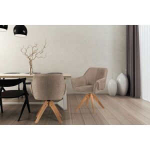 Polsterstuhl KAYOOM "Stuhl Dian 225, TOPSELLER bequem, formschönes Design", grau (taupe), B:64cm H:84cm T:63,5cm, Stoff aus Polyester-Bouclu00e9, Schaumstoff, Sperrholz, 100% Eisen Beine: Gummibaumholz, Stühle, stabil & robust, hochwertige Verarbeitung, b