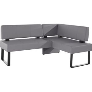Eckbank HOME AFFAIRE "Oliver mit Metallgestell, Küchenbank", grau (grau, schwarz), B:180cm H:89cm T:140cm, Massivholz, Holzwerkstoff, Polyester, Sitzbänke, verschiedene Bezüge Cord Esszimmerbank OTTOs Choice
