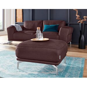 Hocker W.SCHILLIG "montanaa", braun (mocca z69), B:71cm H:42cm T:71cm, Hocker, mit Metallfüßen in Chrom glänzend, Breite 71 cm