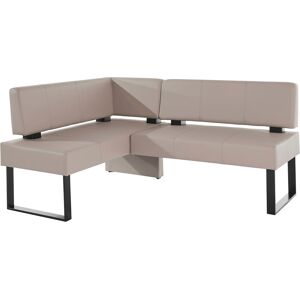 Eckbank HOME AFFAIRE "Oliver mit Metallgestell, Küchenbank", beige (beige, schwarz), B:220cm H:89cm T:160cm, Massivholz, Holzwerkstoff, Polyester, Sitzbänke, verschiedene Bezüge Cord Esszimmerbank OTTOs Choice