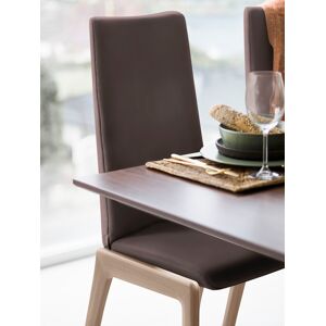 Polsterstuhl STRESSLESS "Laurel", braun (chocolate paloma, eiche gekalkt), B:57cm H:105cm T:60cm, Leder PALOMA: PALOMA ist ein durchgefärbtes Semianilin-Möbelleder mit natürlicher Narbung., Stühle, High Back, Größe M, mit abgerundeten Beinen in Eiche geka