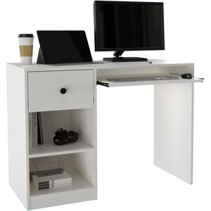 Schreibtisch INOSIGN "PODUM, Computertisch" Tische Gr. B/H/T: 106 cm x 81 cm x 50 cm, weiß (weiß, weiß) Schreibtische Tastaturauszug, große Schublade, Breite 106 cm