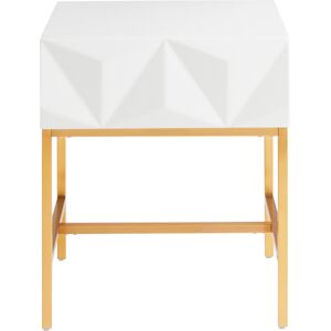 Beistelltisch LEONIQUE "Minfi", weiß, Tische, Schublade mit 3D-Front, auch als Nachttisch geeignet, Breite 50 cm