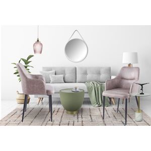 Polsterstuhl KAYOOM "Stuhl Merit 225 2er-Set, bequemer Sitzkomfort, Handarbeit", grau, Stühle, B/H/T: 55cm x 88cm x 64cm, 2 St., Sitz: 100% PES in Wildleder-Look, Schaumstoff, Sperrholz Gestell:100% Eisen, Bequem gepolstert, mit Armlehne, Handmanufaktur,