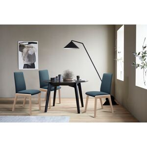 Polsterstuhl STRESSLESS "Laurel", blau (blau dinamica, eiche natur), B:57cm H:92cm T:59cm, Microfaser DINAMICA (88% Polyester, 12% Polyurethan), Stühle, Low Back, Größe L, mit abgerundeten Beinen in Eiche natur