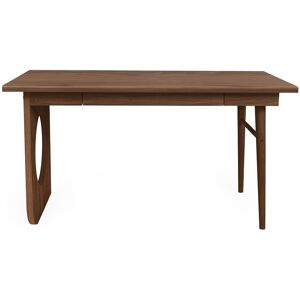 Schreibtisch WOODMAN "Bau", braun (nuss), B:140cm H:75cm T:70cm, Tische, edles Holzfurnier aus Nussbaum, Breite 140 cm
