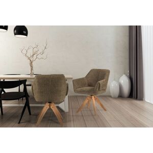 Polsterstuhl KAYOOM "Stuhl Dian 225, TOPSELLER bequem, formschönes Design", braun, B:64cm H:84cm T:63,5cm, Stoff aus Polyester-Bouclu00e9, Schaumstoff, Sperrholz, 100% Eisen Beine: Gummibaumholz, Stühle, stabil & robust, hochwertige Verarbeitung, bequem