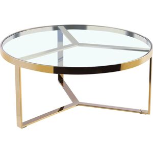 Couchtisch LEONIQUE "Palmer", gold (goldfarben, goldfarben), B:90cm H:40cm T:90cm, Tische, Runder Couchtisch, gold, Chrom, Glasplatte, Gestell, 90x90x40