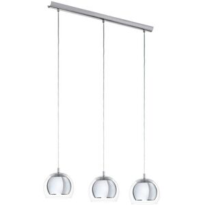 EGLO Hängeleuchte "ROCAMAR", silber (chrom klar), H: 110,00cm, Lampen, Hängelampe, Metall in Chrom und Glas in Klar, Esstischlampe, E27