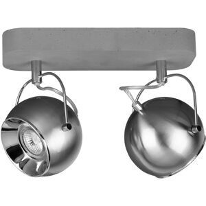 SPOT LIGHT Deckenleuchte "BALL CONCRETE", grau (betongrau, nickelfarben, chromfarben), Ø 12cm H: 22cm, Lampen, Inklusive austauschbare LED-Leuchtmittel, bewegliche Spotköpfe, Deckenspot Deckenstrahler Designerlampe