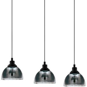 EGLO Hängeleuchte "BELESER", schwarz (schwarz, transparent), B:90,5cm, Lampen, schwarz / L90,5 x H110 x B20,5 cm / aus Stahl - Pendellampe