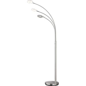 LED Bogenlampe FISCHER & HONSEL "Dent" Lampen Gr. 3 flammig, Höhe: 185,00 cm, grau (nickelfarben) Bogenlampen