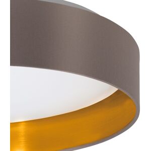 LEONIQUE LED Deckenleuchte "Juria", braun (cappuccino, gold), Ø 38cm H: 9,00cm, Lampen, Deckenlampe Ø38 x H9 cm mit Textil-/Stoffschirm, CCT, Fernbedienung