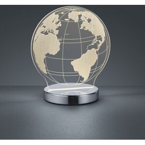 REALITY LEUCHTEN LED Tischleuchte "Globe", grau (chromfarben), H: 20,0cm, Lampen, Tischlampe, Weltkugel Design, Acrylplatte, Lichtfarbe einstellbar