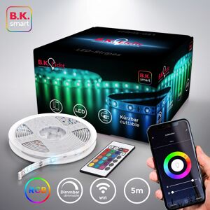 B.K.LICHT LED-Streifen, weiß, Gesamtlänge 5m, Lichterketten, 5m Smart Home LED Band dimmbar mit WiFi App-Steuerung