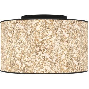 EGLO Deckenleuchte "BUTTERBURN", schwarz (schwarz beige, grün), Ø 38,00cm H: 23,50cm, Lampen, Deckenleuchte, Wohnzimmerlampe mit getrockneten Birkenblättern, Ø 38cm