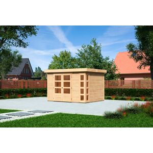 Gartenhaus KARIBU "Kerko 5" Gartenhäuser Gr. ohne Fußboden, beige (naturbelassen) Gartenhäuser aus Holz 19 mm Wandstärke