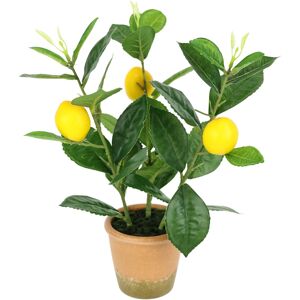 Kunstpflanze I.GE.A. "Künstlicher Mini-Zitronenbaum", gelb, B:15cm H:31cm L:15cm, Polyester, Kunstpflanzen, Lebensechter Kunstbaum Baum Dekoration Obstbaum Pflanze
