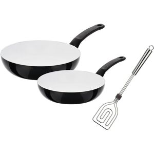 Pfannen-Set GSW "CERAMICA BLANCA" Pfannen Gr. Ø 28 cm, schwarz Pfannensets Induktion