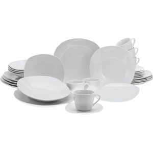 Kombiservice CREATABLE "Square Weiss" Geschirr-Sets Gr. 30 tlg., weiß Geschirr-Sets für 6 Personen abgerundete, quadratische Form