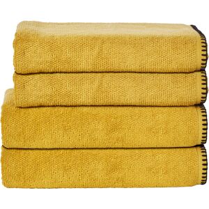 Handtuch Set DONE. "Deluxe Prime" Handtücher (Packung) Gr. (4 St.), goldfarben Handtuch-Sets mit einfassender Ziernaht in schwarz