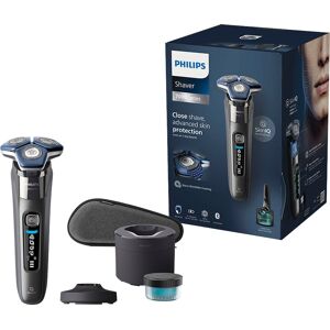 Elektrorasierer PHILIPS "Shaver Series 7000 S7887/55" grau Elektrorasierer 1 Reinigungskartusche, Etui, Ladestand, mit SkinIQ Technologie