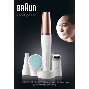 Gesichtsepilierer BRAUN "FaceSpa Pro 913" Epilierer weiß (weiß, bronze) Damen Epilierer