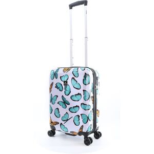 Koffer SAXOLINE "Springful", Gr. B/H/T: 36cm x 55cm x 20cm, bunt (weiß, mehrfarbig), Polyester, Koffer, mit integriertem Zahlenschloss