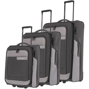 Trolleyset TRAVELITE "VIIA L/M/S, 2w" grau (schiefer) Koffer-Sets Koffer Trolleys Kofferset Reisegepäck mit erweiterbarem Volumen und TSA Schloss