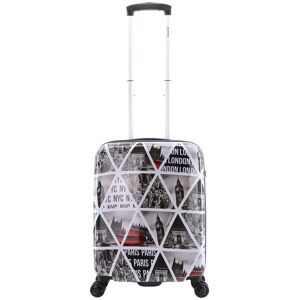 Koffer SAXOLINE "Cities", Gr. B/H/T: 20cm x 54.00cm x 39.00cm, bunt, bedruckt, elegant, Koffer, mit voll integriertem Aluminium-Trolley-System