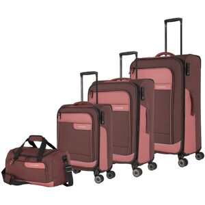 Trolleyset TRAVELITE "VIIA L/M/S, Reisetasche" rosa (frühlingsrose) Koffer-Sets Koffer Trolleys Kofferset Reisegepäck mit erweiterbarem Volumen und TSA Schloss