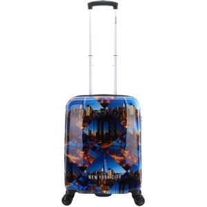 Koffer SAXOLINE "New York", Gr. B/H/T: 20cm x 55.00cm x 20cm, bunt (mehrfarbig), Polyester, bedruckt, elegant, Koffer, mit praktischem TSA-Zahlenschloss