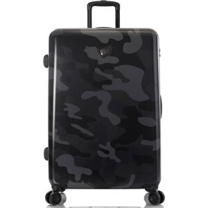 Hartschalen-Trolley HEYS "Black Camo, 76 cm", Gr. B/H/T: 51cm x 76cm x 30cm 110 l, schwarz-weiß (schwarz camo), Polycarbonat-Verbundwerkstoff, Koffer, Heys x Joachim Llambi Reisegepäck TSA Schloss Volumenerweiterung