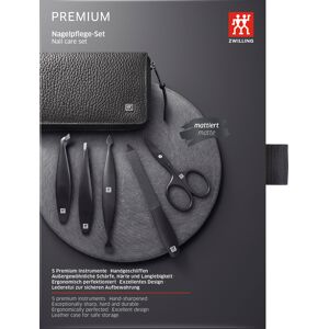 Maniküre-Etui ZWILLING "PREMIUM BLACK" Nageletuis Gr. 5 tlg., schwarz Nageletui Nagelpflege-Set