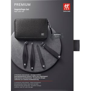 Maniküre-Etui ZWILLING "PREMIUM BLACK" Nageletuis Gr. 4 tlg., schwarz Nageletui Nagelpflege-Set