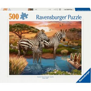 Puzzle RAVENSBURGER "Zebras am Wasserloch", bunt, Puzzles, KinderB:49cm H:36cm, Made in Germany, B:49cm H:36cm