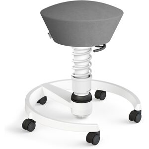 Aeris – Impulsmöbel AERIS SWOPPER MIT ROLLEN - Swopper Low Mikrofaser Grau Gestell Weiß
