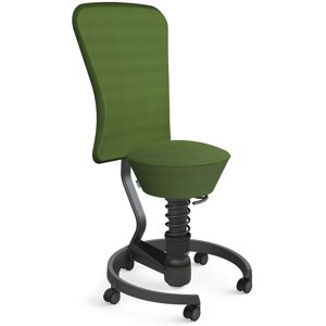 Aeris – Impulsmöbel AERIS SWOPPER AIR MIT ROLLEN UND LEHNE - Swopper Low Grün Gestell Schwarz Mesh-Gewebe AIR
