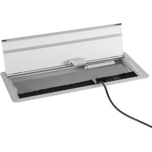 hjh OFFICE PRO ELKL 30 Kabelklappe (ohne Elektrifizierung) ohne Einbau - Zubehör Silber