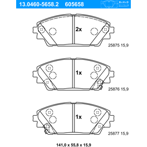 Ate Bremsbeläge Vorne (13.0460-5658.2) Für Mazda 3 Cx-3