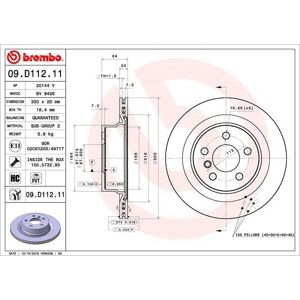 Brembo Bremsscheibe 09.D112.11 Innenbelüftethinten Rechts Links Für Bmw 3 320 I 318 D 1.6 Xdrive Mild-Hybrid 316 4 420